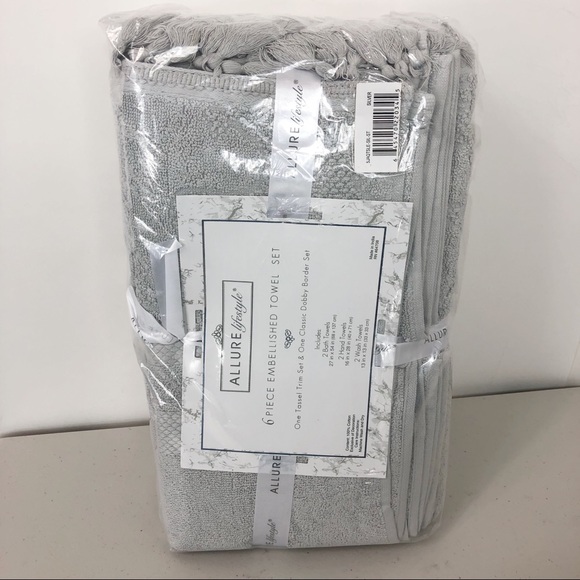 Allure Lifestyle 6 piece Embellished Towel Set - Picture 5 of 8